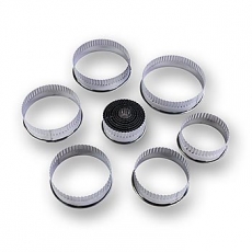 Blechausstecher Set, rund, gerippt, � 2,2 -11cm, 3cm hoch, 14 tlg.