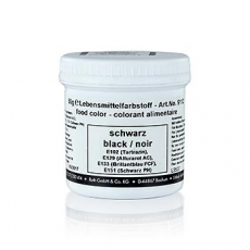 Lebensmittelfarbe, schwarz, wasserl�sliche Pulverfarbe, 9112, Ruth, 50g