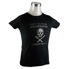 Port Culinaire T-Shirt Damen, schwarz, wei�es Logo gedruckt, Gr. S, 1 St