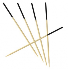Holz-Spie�e - mit schwarz gef�rbtem Ende, 9cm, 500 St
