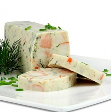 Edelfisch Terrine, mit Lachs, Zander, Heilbutt und Surimi, TK, 1 kg