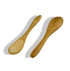 Mehrweg Bambuskaffeel�ffel, sp�lmaschinengeeignet, dunkelbraun, 9cm lang, 50 St