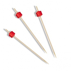 Holz-Spie�e - mit transparentem roten W�rfel, 9cm, 100 St