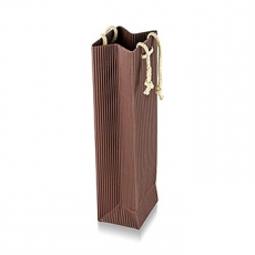Weinpr�sent-Tragetasche, braune Welle, f�r 1 Flasche � 0,75 l, 1 St