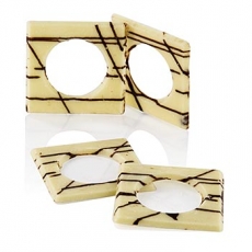 Schokoaufleger Eureka, wei�, Viereckig mit Loch, 105 St�ck (73213), 410g, 105 St