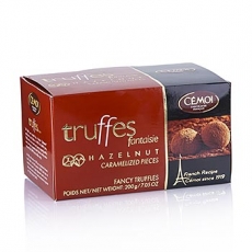 Tr�ffelkonfekt - Pralinen, mit Haselnuss-Splittern, Cemoi, Frankreich, 200g