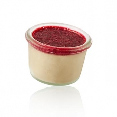 Schokoladenmousse m. Himbeerfruchtmarkt auf Nusskuchen, vegan, TK, 960 ml, 12 x 80ml