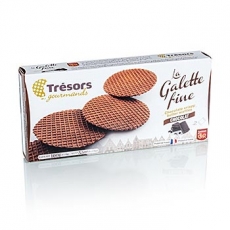 Barsnack Tresors - La galette fine, franz. Butter Waffel mit Schokolade, 100g, 12 St