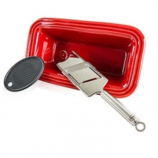 Tr�ffelhobelset, Hobel + Pasteten- Keramikschale, R�sle, 2 tlg.