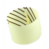 Schokoform - Ring, rund, wei� mit dunklen Streifen, � 55mm, 45mm hoch, 190g, 40 St