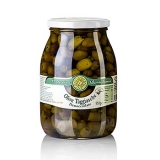 Oliven Mischung, gr�ne & schwarze Taggiasca-Oliven, ohne Kern, in �l, Venturino, 950g