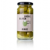 Gr�ne Oliven, mit Mandeln, in Lake, Linos, 227g
